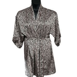 Victoria's SECRET Sexy Satin Kimono Robe Leopard Medium Large
